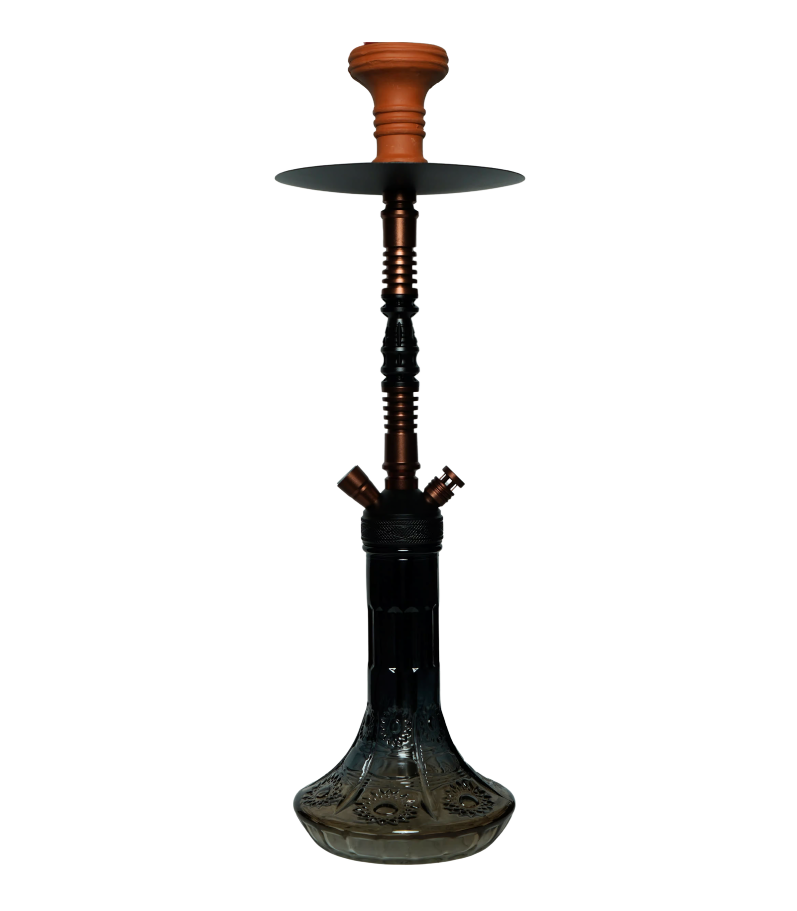 Contemporary hookah with glass base and hookah head