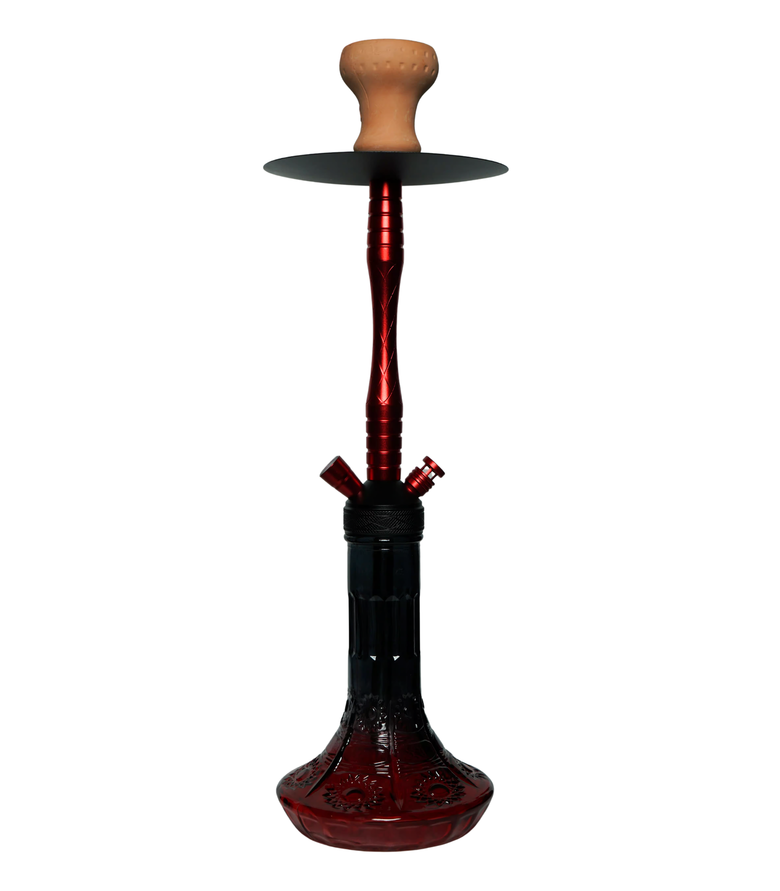 Contemporary hookah with glass base and hookah head