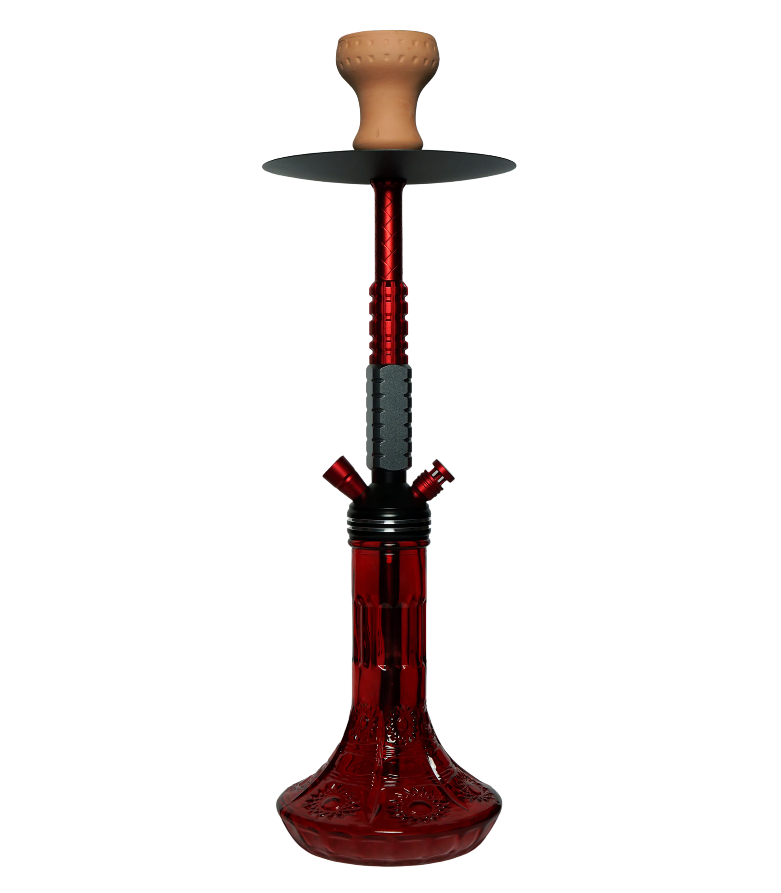 Contemporary hookah with glass base and hookah head