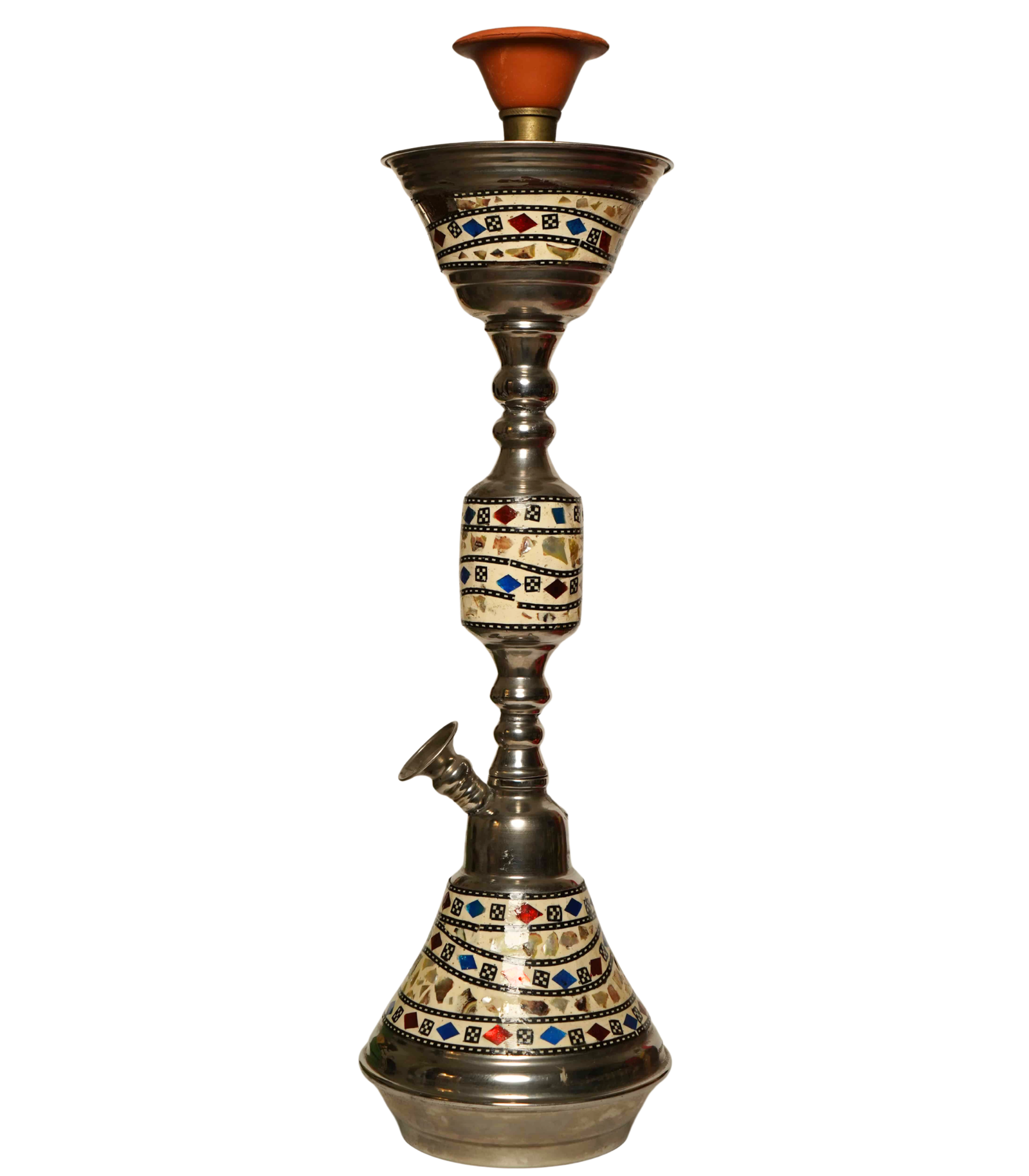Contemporary hookah with glass base and hookah head