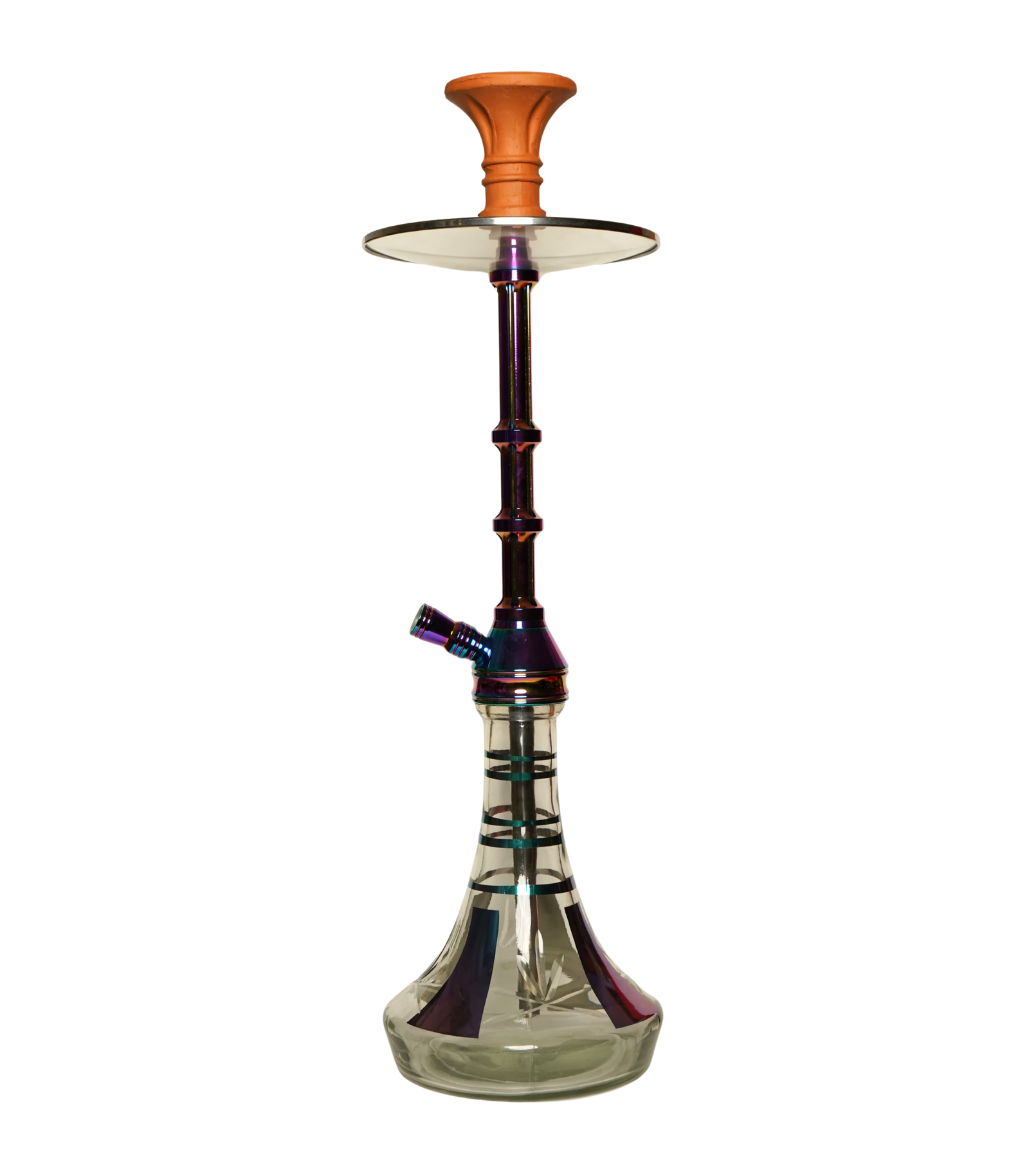 Contemporary hookah with glass base and hookah head