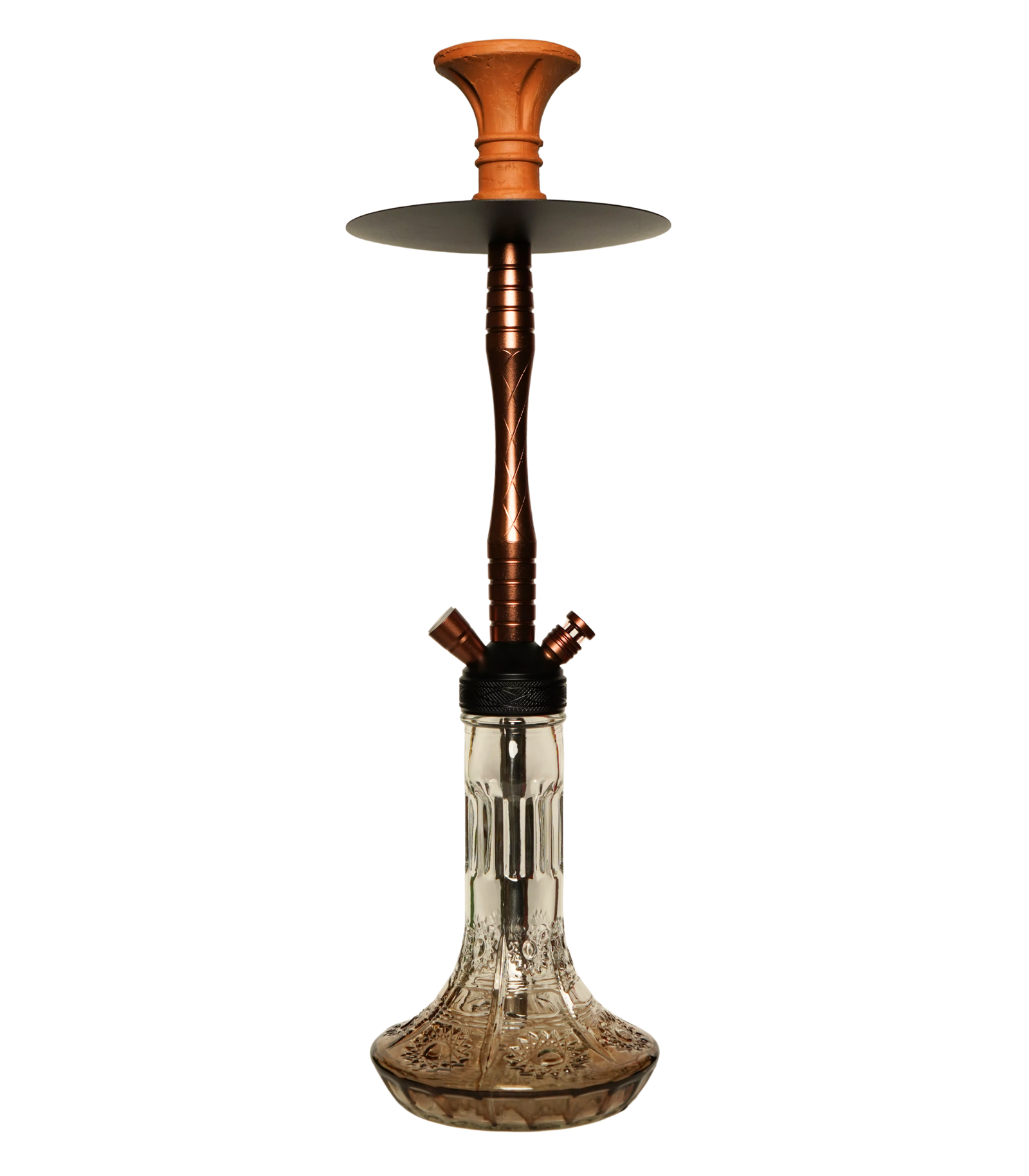 Contemporary hookah with glass base and hookah head