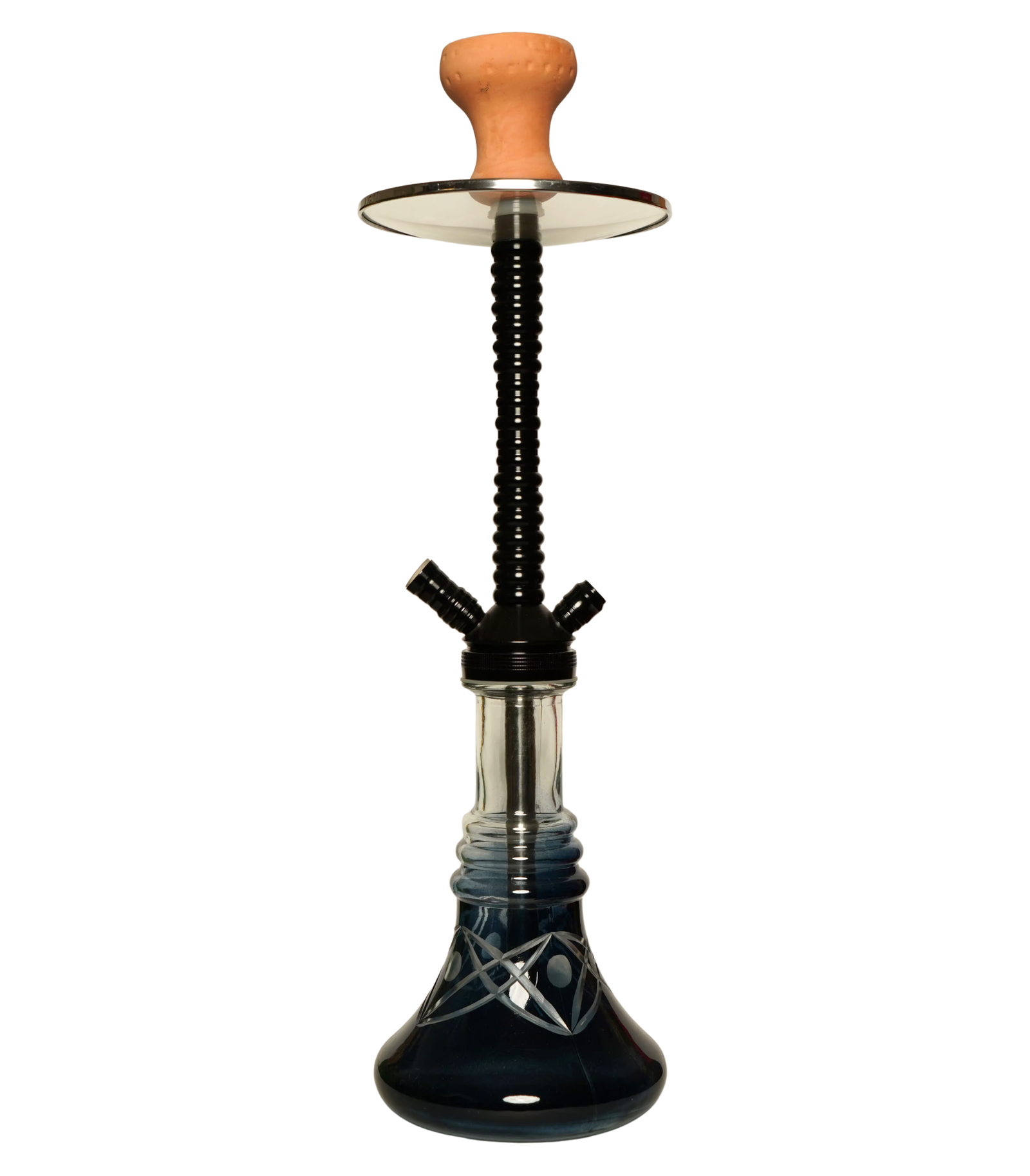 Contemporary hookah with glass base and hookah head